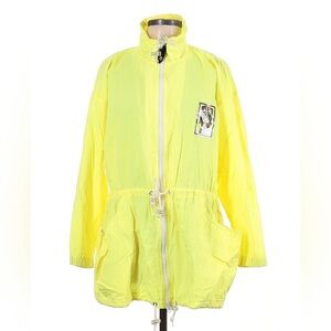 Vintage Ocean Pacific Windbreaker Raincoat Women's Size‎ L Large Yellow VTG OP